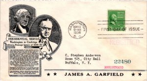 #825 James Garfield Prexie Presidential – Anderson Cachet Addressed to Ande...