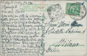 77663 - EGYPT - POSTAL HISTORY - Ambulant Train Postmark on CARD to ITALY 1910