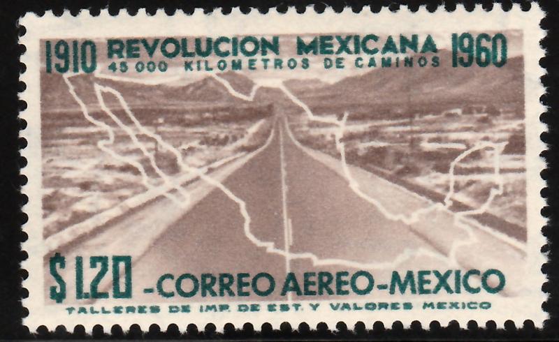 MEXICO C255, $1.20P 50th Anniv Mexican Revolution. MINT, NH. VF..