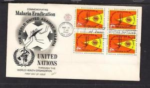 United Nations Scott 102 Pl Block FDC - Malaria Eradica