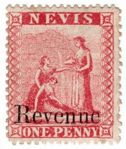 (I.B) Nevis (St Kitts) Revenue : Duty Stamp 1d (1879)