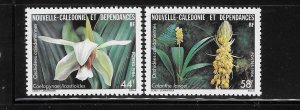 New Caledonia 1986 Orchids Flowers Sc 543-544 MNH A2092