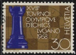 Switzerland 489 (used) 30c 18th Chess Olympics (1968)