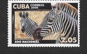 SD)2008 CUBA  FAUNA OF THE HAVANA ZOO, BURCHELL'S ZEBRA, MNH