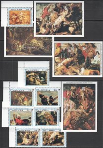 B0255 1990 Gambia Art Paintings Rubens #1081-88 1Set+4Bl Mnh