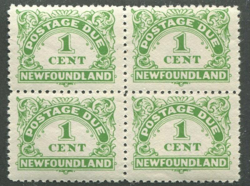 NEWFOUNDLAND J1 MINT BLOCK OF 4 NH