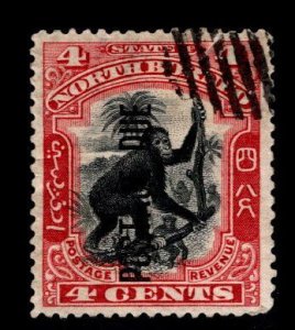 North Borneo Scott J13 used postage due stamp 2mm margin tear at top