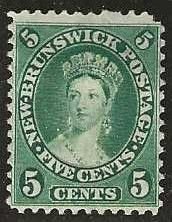 New Brunswick 8, mint, no gum, minor corner fault. 1860. (C314)