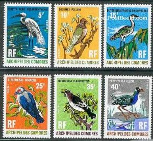 Comoros 1971, Birds 6v, MNH