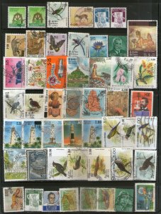 Sri Lanka 50 Diff Used Stamps Collection on Birds Lighthouse wildlife # 3069