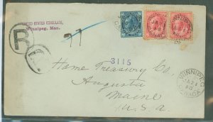 Canada  US Consulate Mail from Winnipeg, Manitoba to Augusta, ME, Registered, US receiving marks on reverse, St. Paul, MN, Jan 2