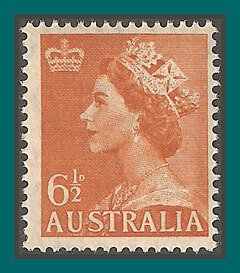 Australia 1954 Queen Elizabeth II, 6.5d wmk MNH  #258B,SG263a