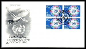 1986 UNITED NATIONS FDC Cover - New York, International Year Of Peace 1 T10 