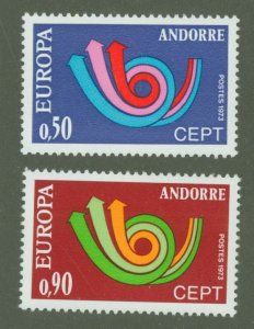 Andorra (French) #219-220 Mint (NH) Single (Complete Set) (Europa)