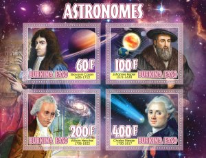 Stamps. Space. Famous people. Astronomes 2019 year 1+1 sheets perforated
