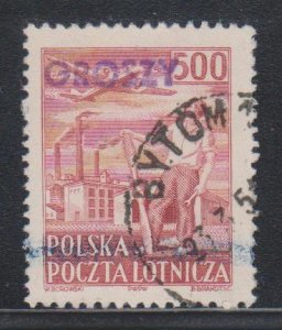 Poland,  500z Air Post, GROSZY OVERPRINT (SC# C27) Used