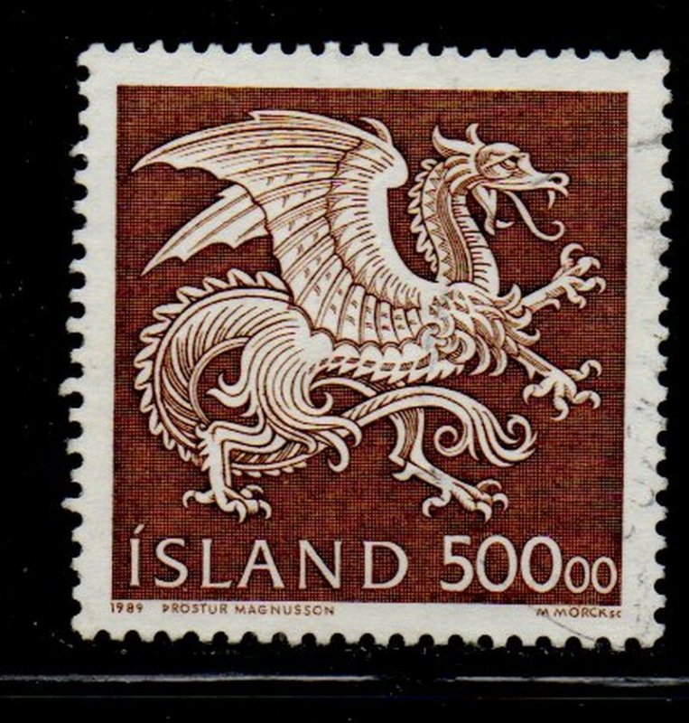 Iceland Sc 677 1989 500 kr Dragon stamp used