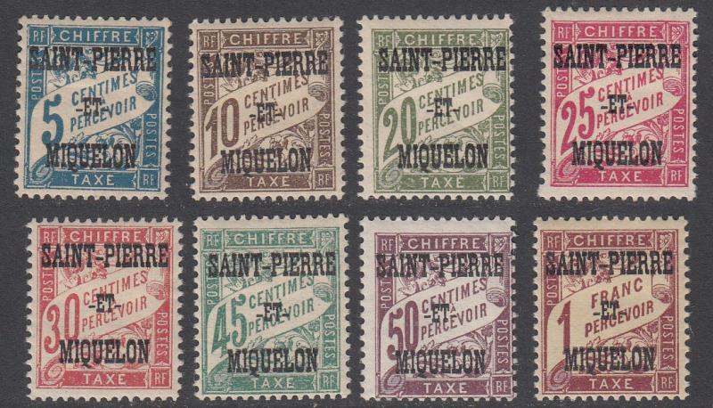 St. Pierre & Miquelon J10-J17 MH short set CV $13.30