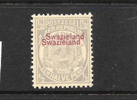 SWAZILAND  1892   1/2d   GREY  MLH  DOUBLE OVPT      SG 10b