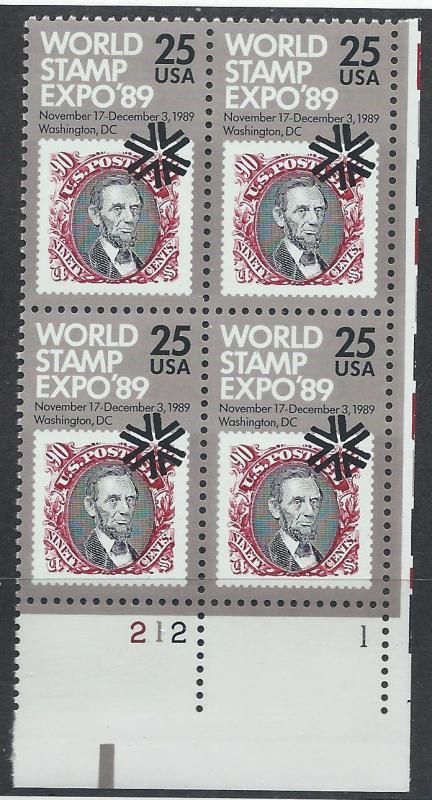 UNITED STATES SC# 2410 F-VF MNH 1989 PL#2121 BK/4 LR