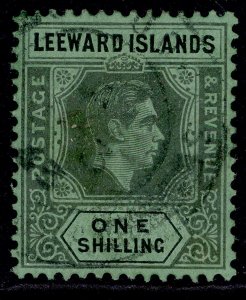 LEEWARD ISLANDS GVI SG110ba, 1s grey & black/emerald, FINE USED.