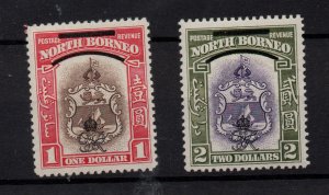 North Borneo 1947 $1 & $2 SG347-348 mint LHM WS36286