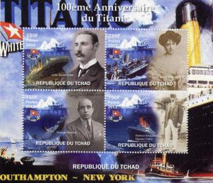 100th.Anniv.RMS Titanic Sheetlet (4) Perf.mnh.Chad 2012 