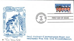 #3174 Women in Military Service Doris Gold FDC