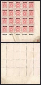 Bhopal SGO313c 1932 1/4a Orange Perf 14 Misplaced Surcharge (no gum) (s)