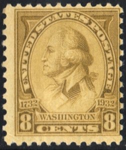 SC#713 8¢ Washington Bicentennial (1932) MNH