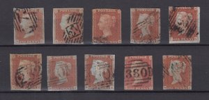 GB QV 1841 1d Red Imperf Unchecked Collection Of 10 BP9027