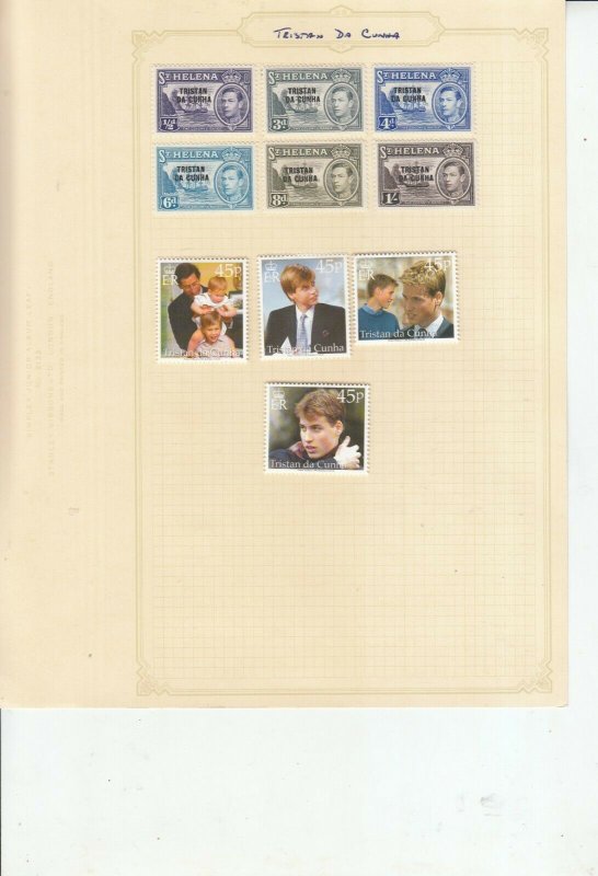 TRISTAN DA CUNHA 6 ALBUM PAGES OF MINT/USED VALUES/SETS