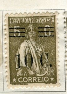 PORTUGAL; 1928 early Ceres surcharged issue Mint hinged 10c. value