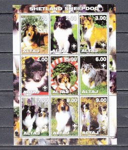 Altaj, Russian Local, 2000 issue. Sheep Dogs sheet/9. Scout Logo.^