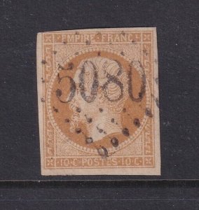 Alexandria (French Offices), Napoleon 10c 5080 cancel, used (small thin)