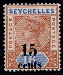 SEYCHELLES QV SG19, 15c on 16c chestnut & ultramarine, M MINT. Cat £32.