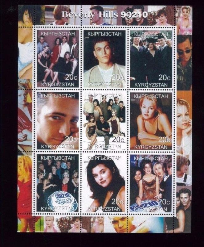 BEVERLY HILLS 90210 Mini Sheet of 9 MNH / Kyrgyzstan - E13