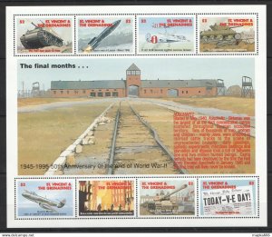 St.Vincent & Grenadines 50 Anniversary Of The World War Ii 1Kb ** Stamps Pk237