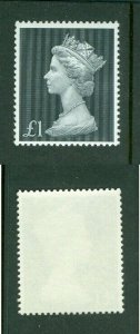 Great Britain. 1969 Queen Elizabeth II. 1 P. Black. MNH. Sc# MH.21