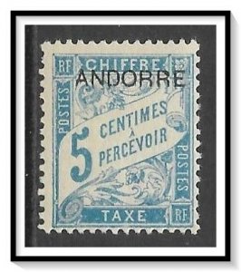 Andorra French #J1 Postage Due MH