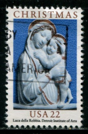 2165 US 22c Christmas: Robbia, used