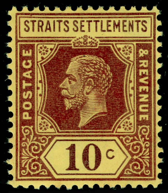 MALAYSIA - Straits Settlements SG231ba, 10c purple/pale yellow, NH MINT.Cat £18.