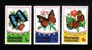 Grenada Grenadines 75-77 MNH Butterflies