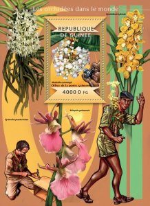 GUINEA - 2015 - Orchids of the World - Perf Souv Sheet - Mint Never Hinged