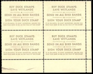 US Stamp #RW48 $7.50 Plate Block MINT NH SCV $50