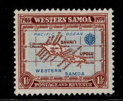 Western Samoa Scott 182 MH* 1939  map stamp