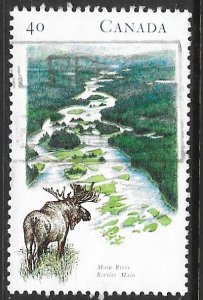 Canada 1325: 40c Main River, Moose (Alces alces), used, VF