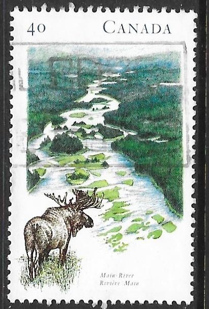 Canada 1325: 40c Main River, Moose (Alces alces), used, VF