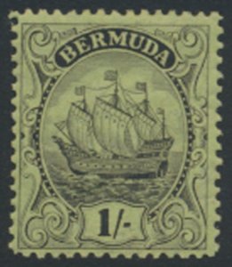 Bermuda  SG 87a SC# 93 MVLH  *brownish black on yellow green see details and ...