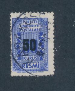 Turkey 1963 Scott o82 used - 50k on 30k, Numeral